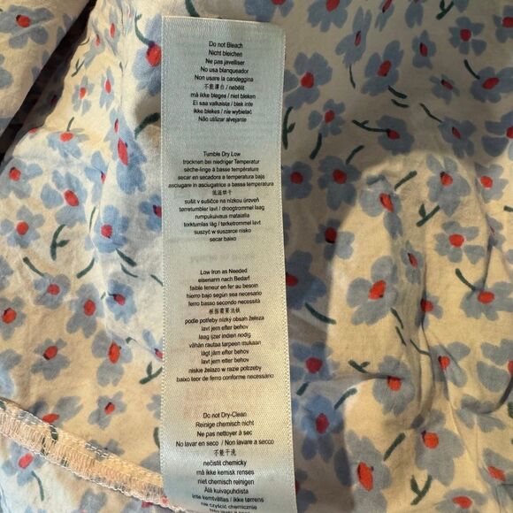 Damson Madder Greta Ditsy Floral Midi Dress Blue White US 6 / UK 10 Organic Cott - Picture 10 of 12